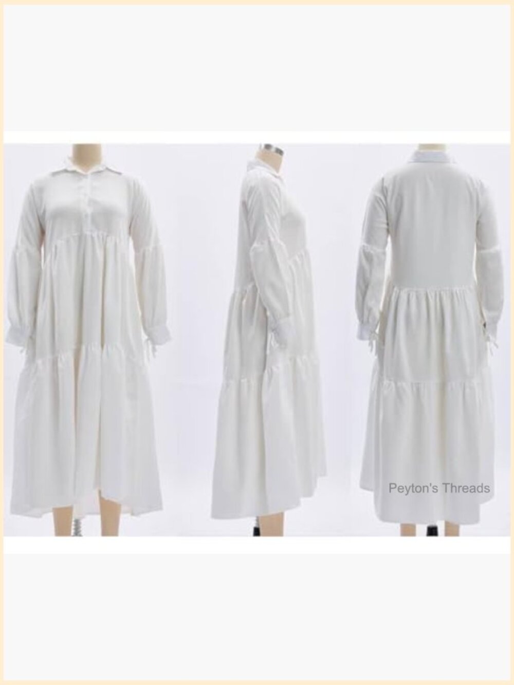 Long Sleeve Maxi Shirt Dress with Button Down and Pleated Details - Picture 5 of 7